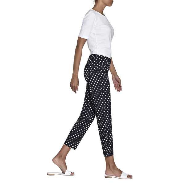 Robell Bella 09 - 7/8-LENGTH TROUSERS WITH BACK-POCKETS POLKA DOTS - 111-51560-54570-0-69 - Navy